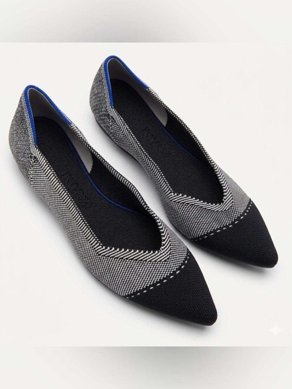 Rothy's The Point Gray Mist Cap-toe Ballet Flat Size 9.5